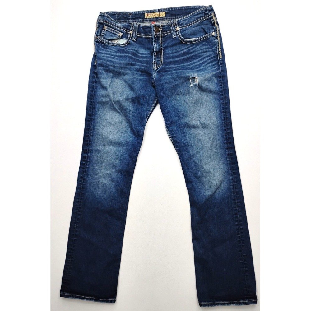 BKE Harper Jeans Boot Cut Womens 31x33 Stretch Low‎ Rise Dark Blue Wash